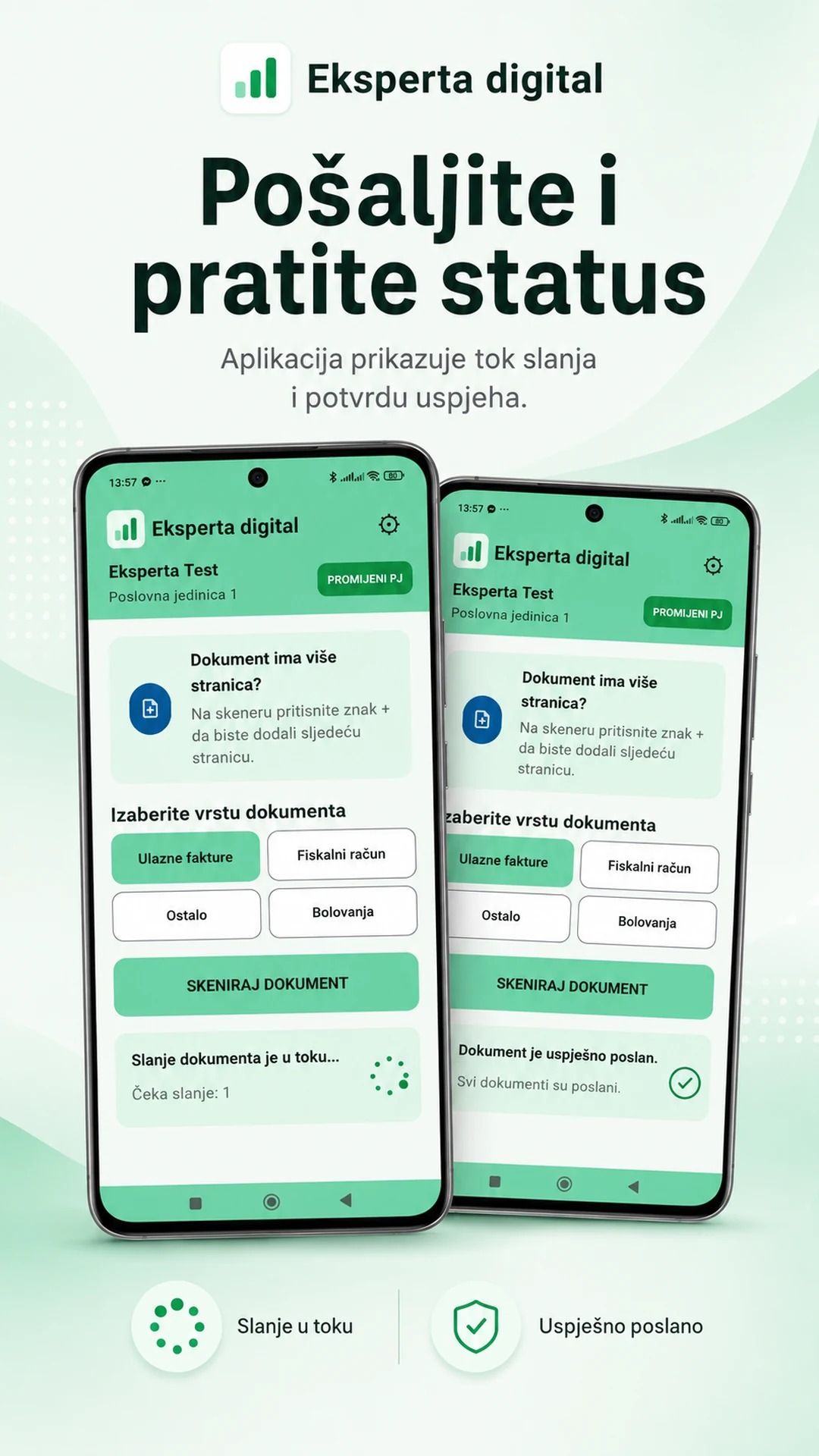 Eksperta Digital status slanja dokumenta